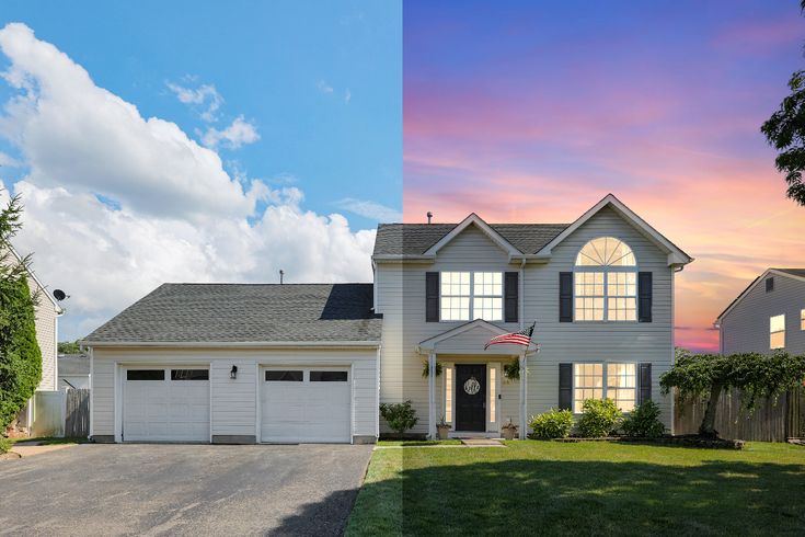 Day-to-dusk real estate exterior edit