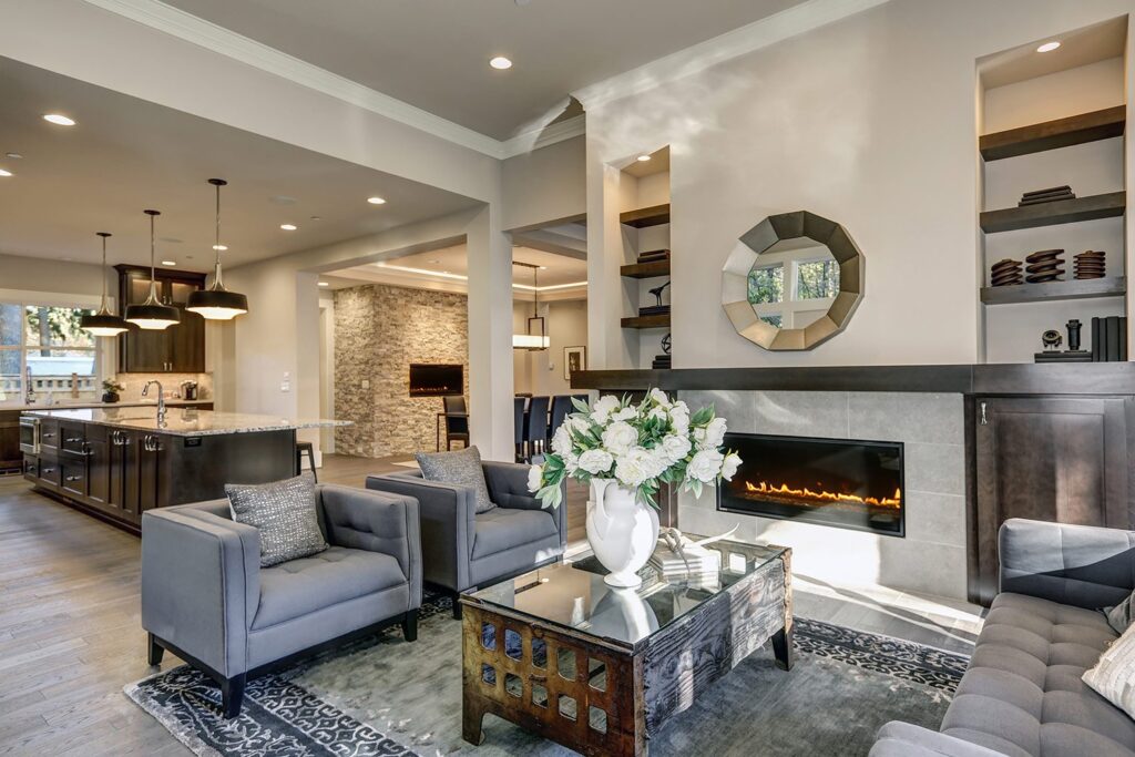Bright kitchen and dining interior